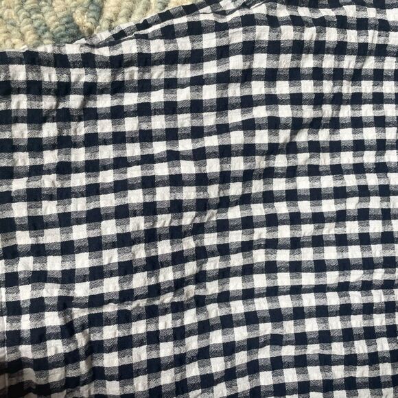 American Eagle  Womens gingham navy mini skirt size zipper fully lined medium - Picture 2 of 10